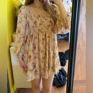NWOT Chic Pink Floral Long Sleeve Dress